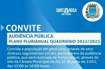 AUDIÊNCIA PÚBLICA PLANO PLURIANUAL QUADRIENIO 2022/2025