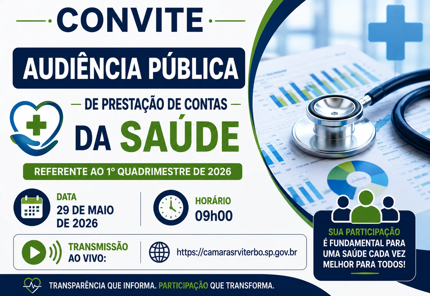 Convite - Audiência Pública de Prestação de Contas do 1º quadrimestre de 2026